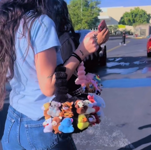 Healing My Inner Child | Stuffed 3D Animal Black Purse HandBag | Plush Toy Bag - Picture 7 of 8